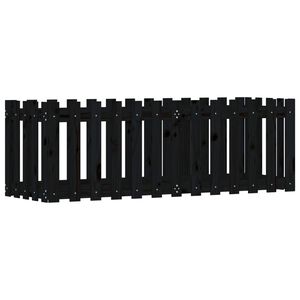 vidaXL Vyv&yacute;&scaron;en&yacute; z&aacute;hon s dizajnom plotu čierny 150x50x50 cm borovica