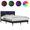 vidaXL R&aacute;m postele s LED p&aacute;sikmi Čierna 160 x 200 cm Umel&aacute; koža