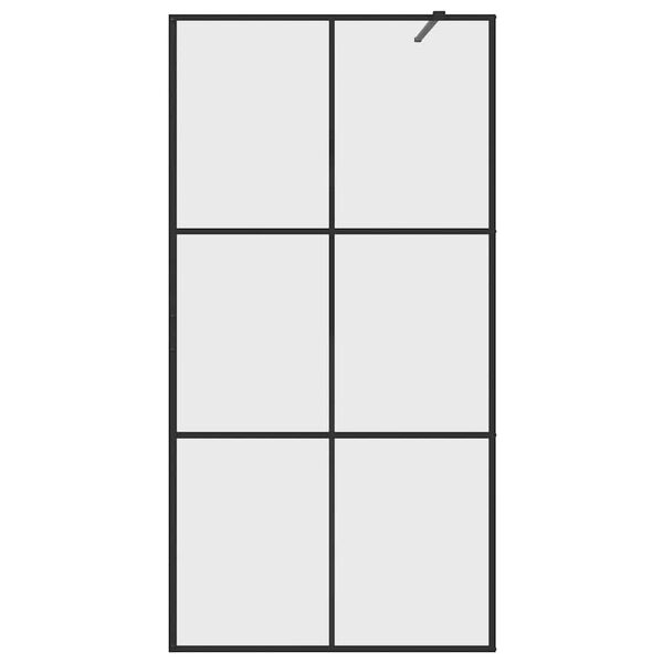 vidaXL Sprchová zástena s priehľadným ESG sklom 100x195 cm čierna
