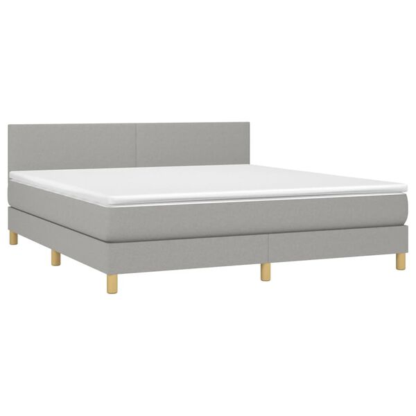 vidaXL Boxspring posteľ s matracom bledosiv&aacute; 180x200 cm l&aacute;tka