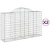 vidaXL Obl&uacute;kov&eacute; gabionov&eacute; ko&scaron;e 2 ks 200x50x120/140 cm pozink. železo