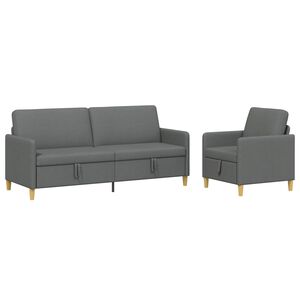 vidaXL S&uacute;prava pohovky s &uacute;ložn&yacute;m priestorom 2 ks Tmavosiv&aacute; Polyester