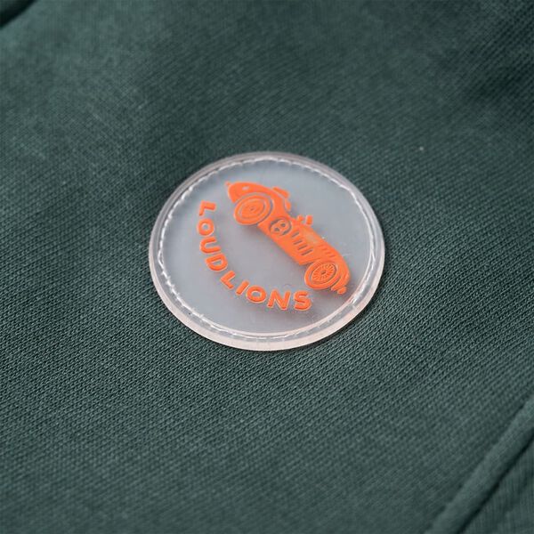 Detská mikina s kapucňou a zipsom tmavozelená 92