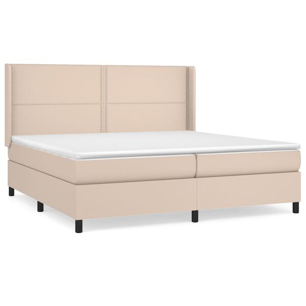 vidaXL Boxspring posteľ s matracom kapuč&iacute;nov&aacute; 200x200 cm umel&aacute; koža