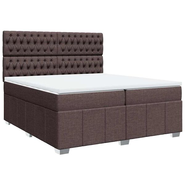 vidaXL Boxspring posteľ s matracom tmavohned&aacute; 200x200 cm l&aacute;tka