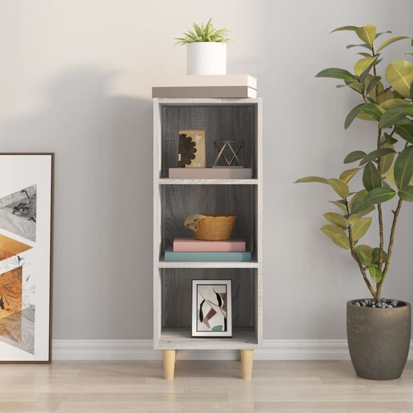 vidaXL Komoda siv&yacute; dub sonoma 34,5x32,5x90 cm spracovan&eacute; drevo