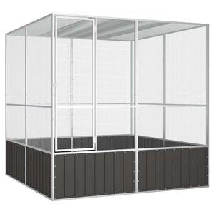 vidaXL Klietka pre vt&aacute;ky antracit 213,5x217,5x211,5cm pozinkovan&aacute; oceľ