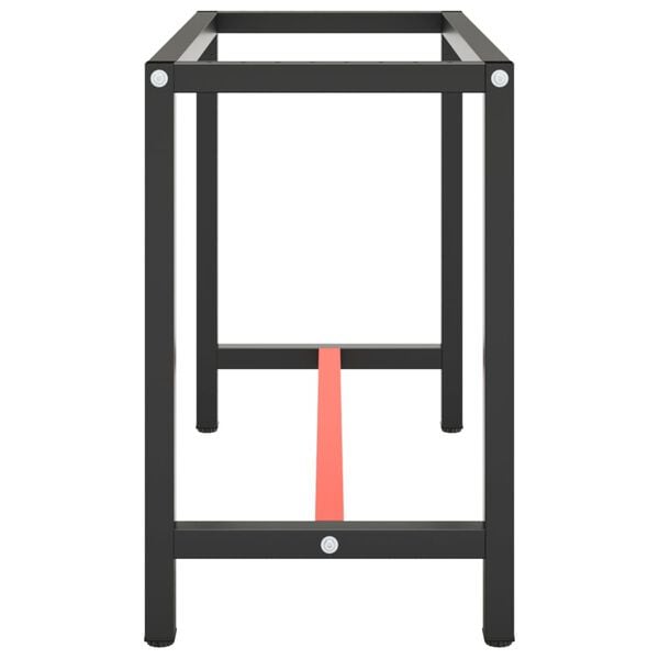 vidaXL Rám pracovného stola matný čierny a matný červený 110x50x79 cm kov