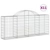 vidaXL Obl&uacute;kov&eacute; gabionov&eacute; ko&scaron;e 11ks 200x30x80/100cm pozinkovan&eacute; železo