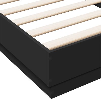 vidaXL Rám postele s LED svetlami čierny 100x200 cm
