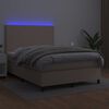 vidaXL Boxspring posteľ matrac a LED kapuč&iacute;nov&aacute; 140x200 cm umel&aacute; koža