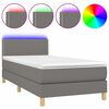 vidaXL Posteľ boxsping s matracom a LED tmavosiv&aacute; 100x200 cm l&aacute;tka