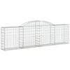 vidaXL Obl&uacute;kov&yacute; gabionov&yacute; k&ocirc;&scaron; 300x30x80/100 cm pozinkovan&eacute; železo