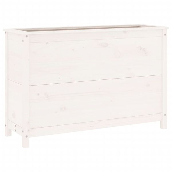 vidaXL Z&aacute;hradn&yacute; vyv&yacute;&scaron;en&yacute; z&aacute;hon biely 119,5x40x78 cm mas&iacute;vna borovica