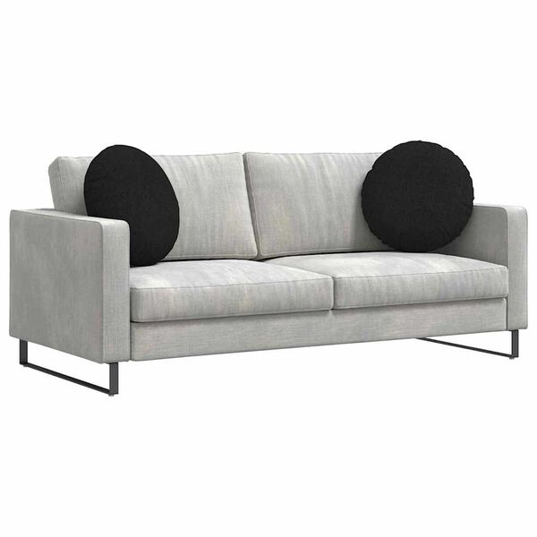 vidaXL Vank&uacute;&scaron;e na sedenie 2 pcs Čierna &Oslash;50 x 19 cm l&aacute;tka