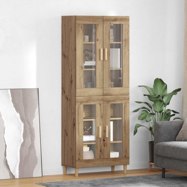 vidaXL Highboard Remeseln&yacute; dub 69,5 x 34 x 180 cm Kompozitn&eacute; drevo