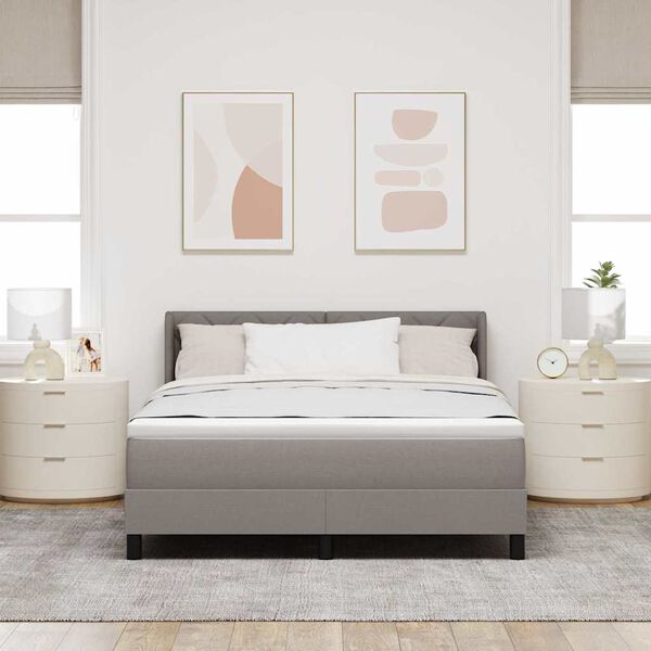 vidaXL Posteľ s pružinov&yacute;m r&aacute;mom Sivohned&aacute; 200 x 160 cm Polyester