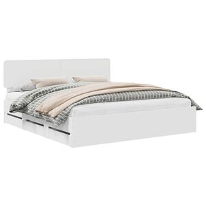 vidaXL R&aacute;m postele so z&aacute;suvkou Biely 200 x 200 cm Kon&scaron;truovan&eacute; drevo