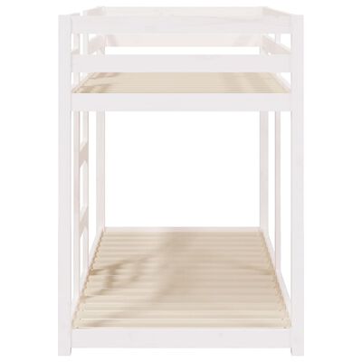 vidaXL Poschodová posteľ biela 75x190 cm borovicový masív