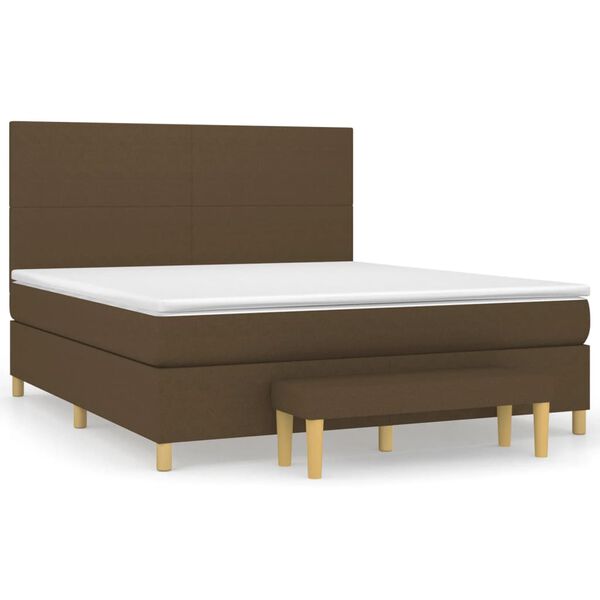 vidaXL Boxspring posteľ s matracom tmavohned&aacute; 180x200 cm l&aacute;tka