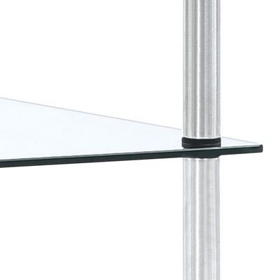 vidaXL Regál s 3 policami, priehľadný 40x40x67 cm, tvrdené sklo