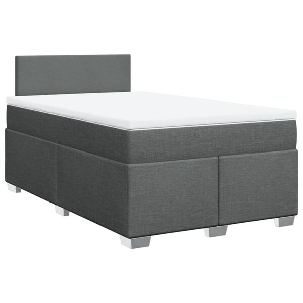 vidaXL Boxspring posteľ s matracom, tmavosiv&aacute; 120x190 cm, l&aacute;tka