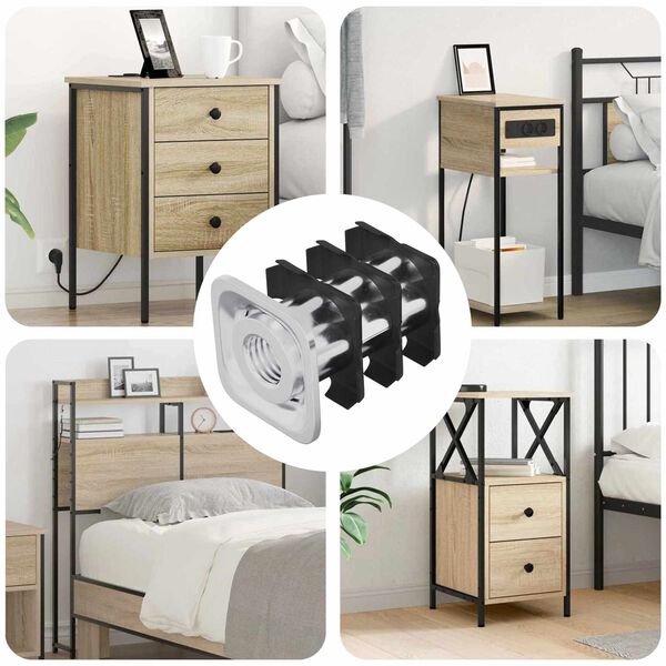 vidaXL Z&aacute;vitov&aacute; vložka do trubky 12 pcs Čierna a strieborn&aacute;