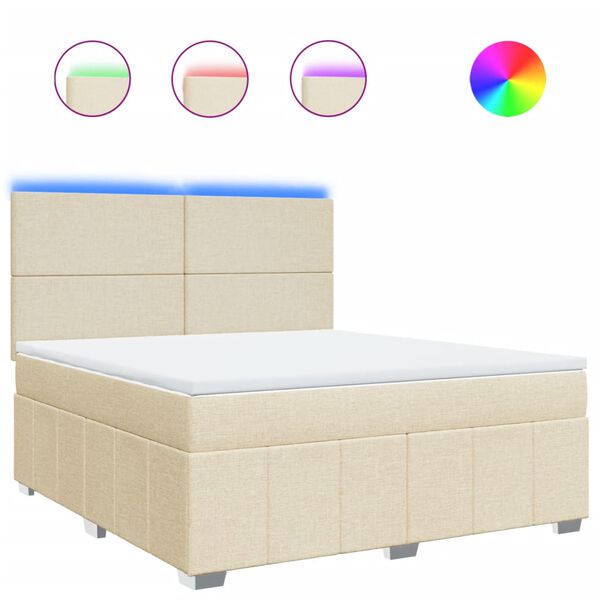 vidaXL Posteľn&yacute; r&aacute;m boxspring s matracom kr&eacute;mov&yacute; 180x200 cm l&aacute;tka