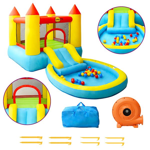 Happy Hop Nafukovací hrad so šmýkačkou 200x365x190 cm PVC