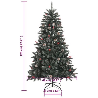 vidaXL Umelý vianočný stromček s podstavcom zelený 120 cm PVC