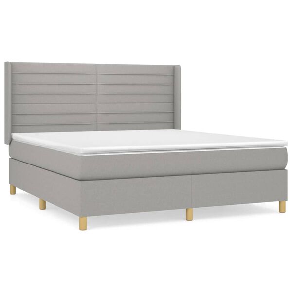 vidaXL Boxspring posteľ s matracom bledosiv&aacute; 180x200 cm l&aacute;tka