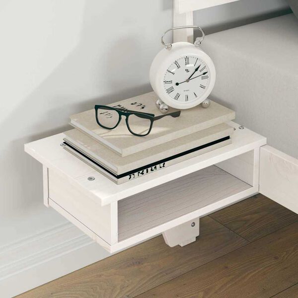 vidaXL R&aacute;m postele Biela 140 x 190 cm Mas&iacute;vne borovicov&eacute; drevo