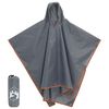 vidaXL Pončo do dažďa s kapucňou dizajn 2 v 1 sivo-oranžov&eacute; 223x145 cm