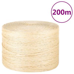 vidaXL Lano 100 % sisal 3 mm 200 m