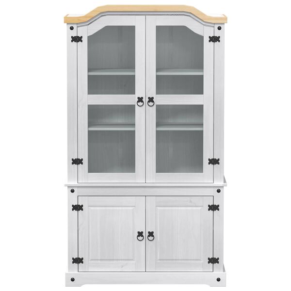 vidaXL Vitr&iacute;na Biela 103.5 x 42 x 180 cm Mas&iacute;vne borovicov&eacute; drevo