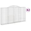 vidaXL Obl&uacute;kov&eacute; gabi&oacute;nov&eacute; ko&scaron;e 2ks 300x30x160/180cm pozinkovan&eacute; železo