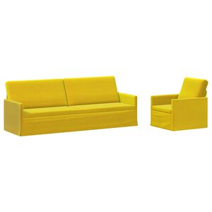 vidaXL Sada pohoviek 2 pcs Žlt&aacute; Zamat