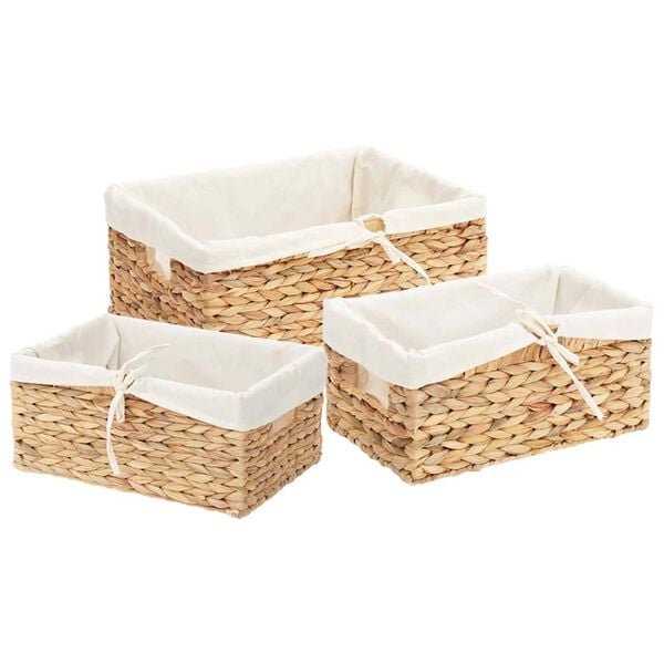 vidaXL &Uacute;ložn&eacute; ko&scaron;&iacute;ky 3 pcs Pr&iacute;rodn&aacute; 40 x 30 x 18 cm Vodn&yacute; hyacint