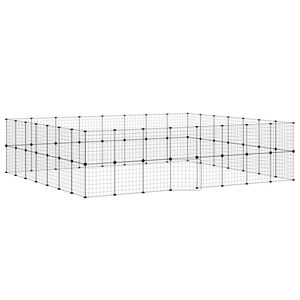 VidaXL 60-panelov&aacute; klietka pre dom&aacute;ce zvierat&aacute; čierna 35x35 cm oceľ