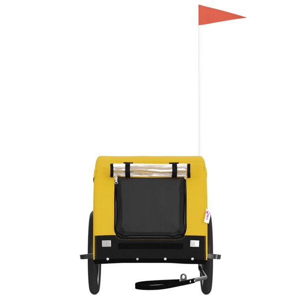 vidaXL Cyklovozík pre zvieratá, žtlo čierny, oxfordská látka, železo