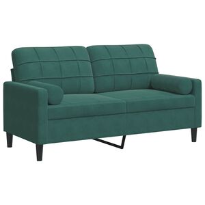 vidaXL 2-miestna pohovka s vank&uacute;&scaron;mi tmavozelen&aacute; 140 cm zamat
