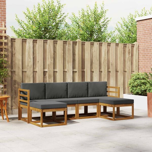 vidaXL Z&aacute;hradn&aacute; s&uacute;prava gaučov s vank&uacute;&scaron;om 6 pcs Pr&iacute;rodn&aacute; a antracitov&aacute;