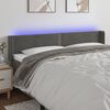 vidaXL Čelo postele s LED tmavosiv&eacute; 163x16x78/88 cm zamat