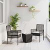 vidaXL Záhradný bistro set 3 pcs Čierna polyratan