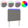 vidaXL Čelo postele s LED tmavosiv&eacute; 80x5x118/128 cm l&aacute;tka