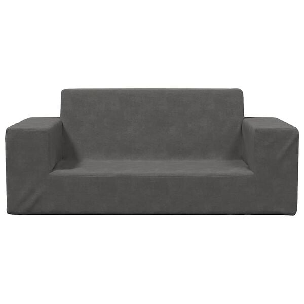 vidaXL 2-miestna detská pohovka antracitová mäkký plyš