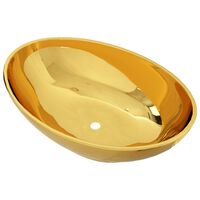 vidaXL Umývadlo 40x33x13,5 cm keramické zlaté