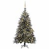 vidaXL Umel&yacute; vianočn&yacute; stromček s LED, sadou g&uacute;ľ a snehom 210cm PVC+PE