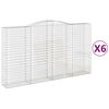 vidaXL Obl&uacute;kov&yacute; gabionov&yacute; k&ocirc;&scaron; 6 ks 400x50x220/240cm pozinkovan&eacute; železo