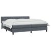 vidaXL Posteľn&yacute; r&aacute;m boxspring s matracom tmavosiv&yacute; 180x210 cm zamat